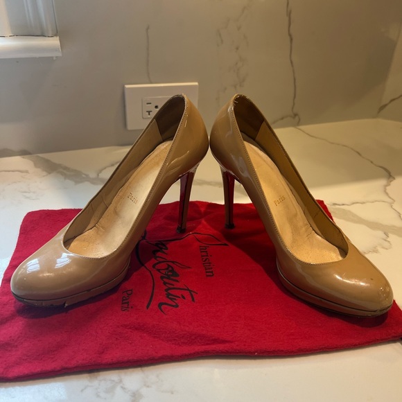 Christian Louboutins Nude Heels - Picture 2 of 10